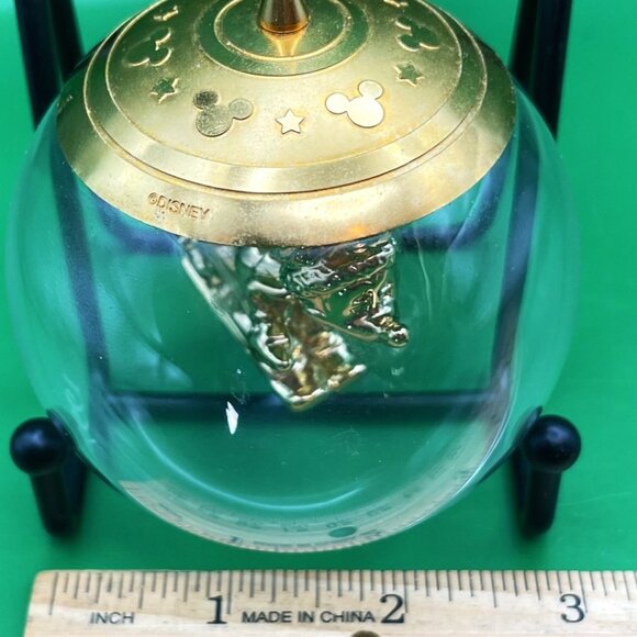 VTG Lenox Disney Mickey Mouse 1997 Gold Plated Sledding Glass Sphere Ornament - Picture 14 of 14